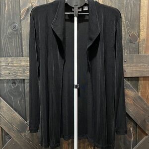 Chico's Travelers‎ Open Cardigan 3 Black XL Stretch Neutral Minimalist Casual